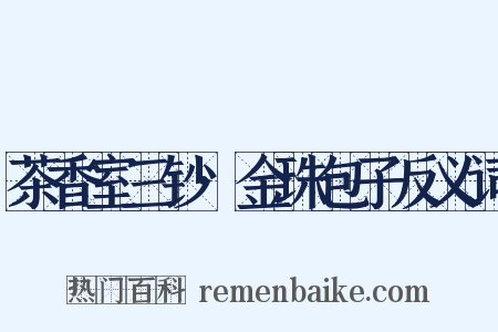 茶香室三钞·金珠包子反义词是什么意思的图片